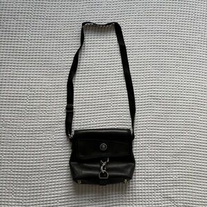 English Retreads Black Recycled Rubber Crossbody Bag